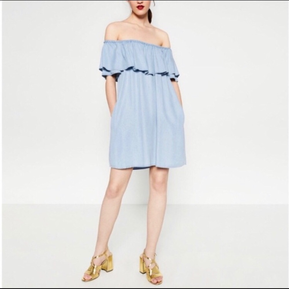 Zara Denim OTS Dress